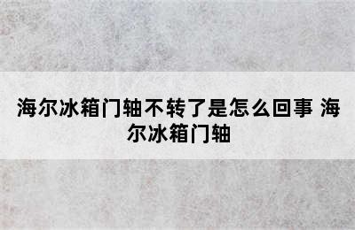 海尔冰箱门轴不转了是怎么回事 海尔冰箱门轴